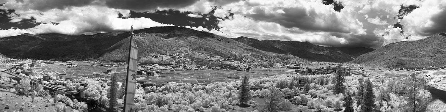 Paro Valley, Bhutan, infrared panorama